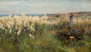 Girl In A Field With Blossom — William Pratt