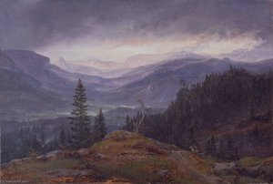 Norwegian Utsikt Over Hallingdal View Over Hallingdal — Johan Christian Claussen Dahl, Romanticism