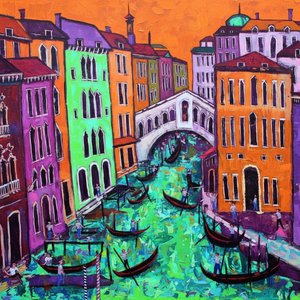 Chromatische Echos Eines Venezianischen Traums In Lebendigen Impasto-texturen — Caroline Pelletier, Aggressiver Konfrontativer Pop