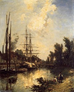Boats Dockside — Johan Barthold Jongkind