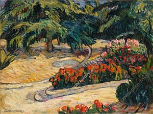 Palm Trees And Geranium — Pyotr Konchalovsky