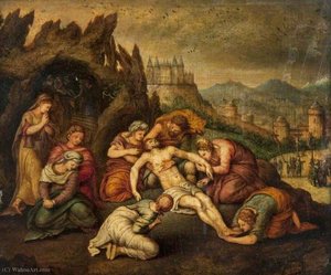 A Pietà, with the Crucifixion and the Entombment