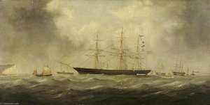 The Clipper 'anglo Saxon' In The Downs With A Deal Lugger — Samuel Walters