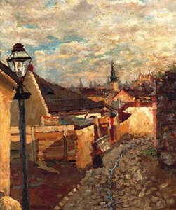 City Scene In The Tabán — Izsak Perlmutter
