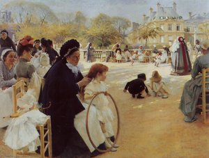 From The Park Of Luxembourgh In Paris — Albert Edelfelt, Realism