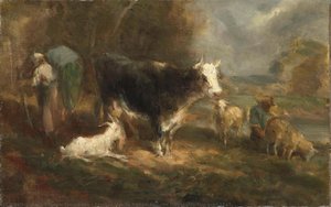 Farmyard with Cattle, Eugène Fromentin-Dupeux, 1849