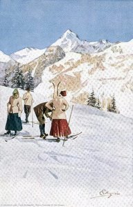 Skiers Pausing On The Slopes