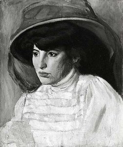 Woman With Hat And Veil, (painting) — Alfred Henry Maurer