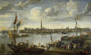 View of the Roads of Antwerp from the West Bank