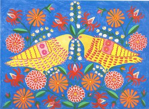Pigeons — Maria Primachenko, Naive Art