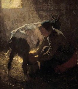Milking The Goat — Harold Knight