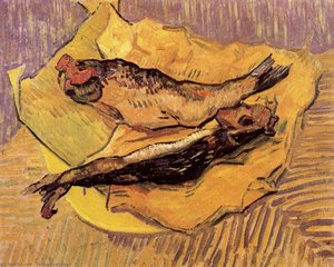 Bloaters On A Piece Of Yellow Paper — Vincent Willem Van Gogh, Post-impressionism