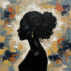 Fragmented Silhouette In Earthbound Ochre: A Monumental Study Of Melancholic Grace — Christian Noiret, Contemporary Abstract Painting