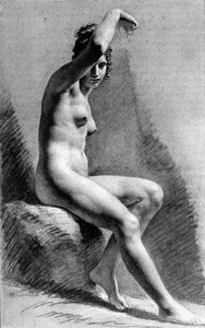 Female Nude Raising Her Arm — Pierre-paul Prud'hon