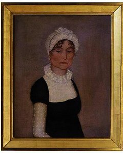 A Portrait Of A Rosy-cheeked Lady With Green Eyes. Ruth — Ammi Phillips