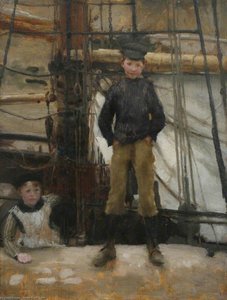 Two Children On Deck — Henry Scott Tuke