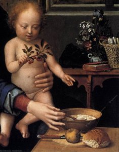 Virgin And Child With The Milk Soup (detail) — Gerard David, Early Netherlandish Renaissance