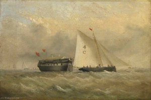 The Pilot 'Cutter Fox' and a Quarantine Hulk off Binstead