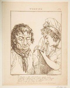 Weeping, From Le Brun Travested — Thomas Rowlandson
