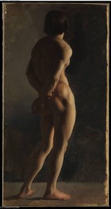 Male Nude, Seen From Behind — Hippolyte Jean Flandrin