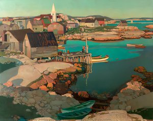 Evening Light, Fishing Village Of Prospect, Nova Scotia, Canada — Stanley Royle