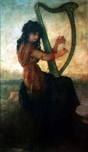 Muse Playing The Harp — Ernest Hébert (antoine Auguste Ernest Hebert)