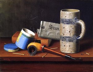 Still Life With Blue Tobacco Box — William Michael Harnett