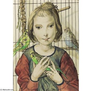 Jeune Fille Aux Oiseaux — Léonard Tsuguharu Foujita