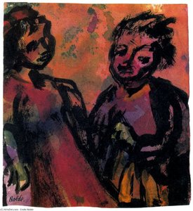Couple (reddish-brown) — Emile Nolde