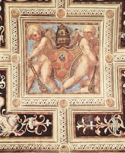 Scene With Cherubs On Papal Coat Of Arms — Jacopo Carucci