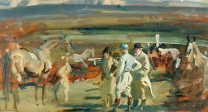 Study For 'in The Paddock, Cheltenham' — Sir Alfred James Munnings