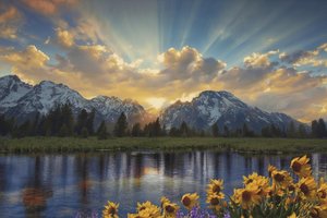 Luminous Solitude: The Gilded Alpine Dawn