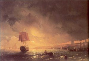 View Of Odessa By Moonlight. — Ivan Konstantinovich Aivazovsky, Romanticism