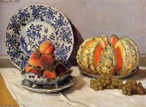 Still Life With Melon — Claude Monet, Impressionism