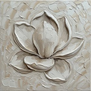 Eternal Resonance: A Monumental Study Of Sculpted Petals In Monochromatic Relief — David Moreau