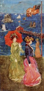 Figures Under The Flag — Maurice Brazil Prendergast