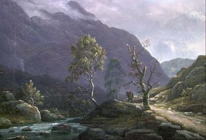 Norwegian Landskap med elv Stream landscape