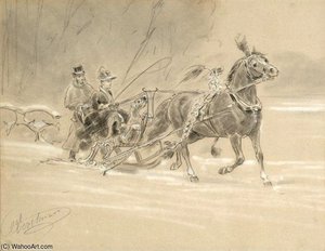 Lady On A Horse-drawn Sledge — Otto Eerelman