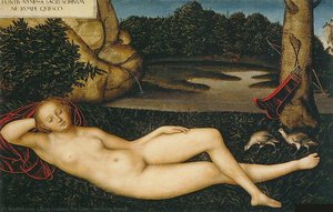 Reclining Nymph — Lucas Cranach The Elder, Northern Renaissance