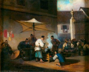 Chinese Street Scene At Macao
