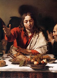 Supper At Emmaus (detail) (15) — Caravaggio, Baroque