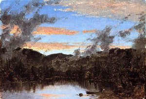 A Mist Rising At Sunset In The Catskills — Sanford Robinson Gifford, Hudson River School