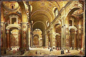 Le Cardinal Melchior De Polignac Visite Saint Pierre De Rome — Giovanni Paolo Pannini