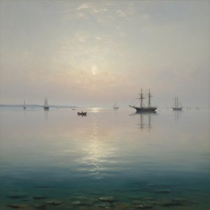 Ethereal Anchorage: A Study in Luminist Stillness