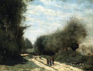 Crecy-en-brie - Road In The Countryside — Jean-baptiste-camille Corot