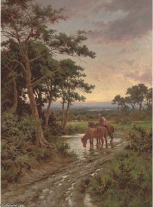 Watering The Horses, Sunset