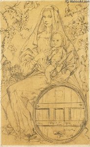 Vierge Sur Le Tonneau Dans Le Vignoble Champenois — Léonard Tsuguharu Foujita