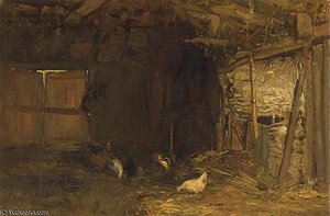 Chicken In A Stable — Willem Maris