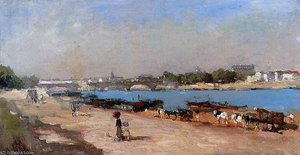 The Banks Of The Seine At Bercy — Albert-charles Lebourg