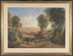 The Junction Of The Severn And The Wye With Chepstow In The Distance — David Cox, Birmingham School Landscape